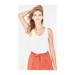 Top damski. Szare topy damskie marki Promod, uniwersalny, klasyczne, z klasycznym kołnierzykiem, na ramiączkach. Za 29,90 zł.