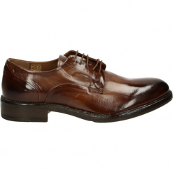 Półbuty męskie - P07001 VI CUO. Brązowe derby męskie Venezia, ze skóry. Za 539,00 zł.