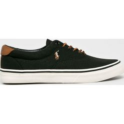 Polo Ralph Lauren - Tenisówki. Czarne trampki męskie Polo Ralph Lauren, bez wzorów, ze skóry, na sznurówki. W wyprzedaży za 249,90 zł.