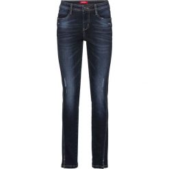 Dżinsy "authentik-stretch", krótsze nogawki SLIM bonprix ciemnoniebieski. Niebieskie jeansy damskie slim marki Sinsay, z podwyższonym stanem. Za 89,99 zł.