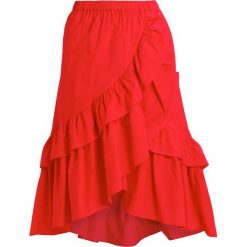 Długie spódnice: NAKD OVERLAP MAXI FRILL SKIRT Spódnica z zakładką red