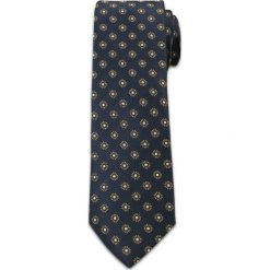 Stylowy Krawat Męski w Groszki i Słoneczka - Chattier, Ciemny Niebieski KRCH0939. Niebieskie krawaty męskie Chattier, w grochy, z tkaniny, eleganckie. Za 39,00 zł.