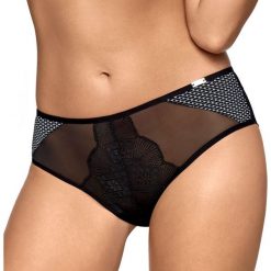 Brazyliany Black Spinel. Czarne majtki damskie Avalingerie, z bawełny. Za 41,99 zł.