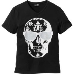 T-shirt Slim Fit bonprix czarny. Czarne t-shirty męskie z nadrukiem bonprix, m. Za 34,99 zł.