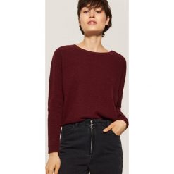 Sweter o ryżowym splocie - Bordowy. Czerwone swetry klasyczne damskie House, l, ze splotem. Za 89,99 zł.