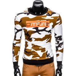 BLUZA MĘSKA BEZ KAPTURA Z NADRUKIEM B798 - BIAŁY/MORO. Białe bluzy męskie rozpinane marki Ombre Clothing, m, moro, bez kaptura. Za 79,00 zł.