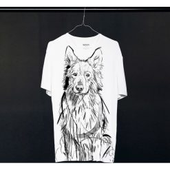 White Shepherd t-shirt man. Białe t-shirty męskie Pakamera, m, bez wzorów, z wiskozy, klasyczne, z klasycznym kołnierzykiem. Za 129,00 zł.