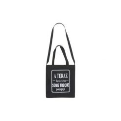 Torebka damska z printem na zakupy. Czarne shopper bag damskie TXM. Za 14,99 zł.