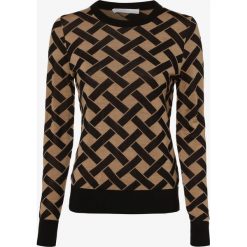 BOSS - Sweter damski – Fadenia, beżowy. Brązowe swetry damskie Boss, m, bez wzorów, z wełny, eleganckie, bez rękawów, bez kaptura. Za 749,95 zł.