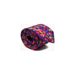 KRAWAT SUMMER FLOWER PIXEL. Brązowe krawaty męskie marki Marthu, na imprezę, z nadrukiem, z satyny. Za 129,00 zł.