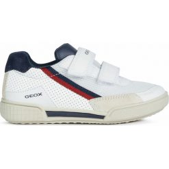 Geox - Buty dziecięce. Białe trampki chłopięce Geox, bez wzorów, z gumy, sportowe, bez zapięcia. Za 259,90 zł.