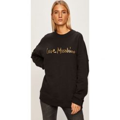 Love Moschino - Bluza. Czarne bluzy damskie Love Moschino, s, z aplikacjami, z elastanu, bez rękawów, bez kaptura. W wyprzedaży za 699,90 zł.