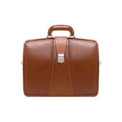 Teczka na laptopa MCKLEIN Harrison 17 cali Brązowy. Pomarańczowe aktówki męskie Mcklein, w paski, eleganckie. Za 1154,99 zł.