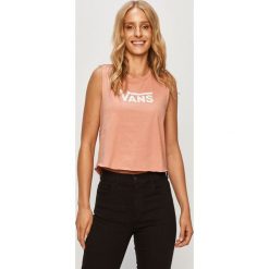 Vans - Top. Różowe bluzki damskie Vans, s, z nadrukiem, z bawełny, z okrągłym kołnierzem. W wyprzedaży za 99,90 zł.