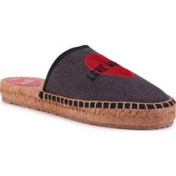 Espadryle LOVE MOSCHINO - JA10362G0AJM0000 Nero. Szare espadryle damskie Love Moschino, bez wzorów, ze skóry, bez obcasa. W wyprzedaży za 329,00 zł.