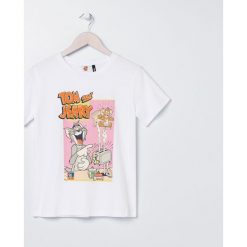 Koszulka Tom i Jerry - Biały. Białe koszulki damskie Sinsay, s, bez wzorów, bez kołnierzyka. Za 29,99 zł.