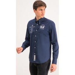 Koszula La Martina OMCM30 PP003. Niebieskie koszule męskie La Martina, m, bez wzorów, z elastanu, casualowe, bez kołnierzyka, bez rękawów. W wyprzedaży za 399,00 zł.