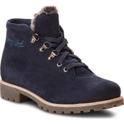 Trapery PANAMA JACK - Babette B3 Nobuck Marino/Navy. Niebieskie trapery damskie marki Panama Jack, ze skóry, bez obcasa, bez zapięcia. W wyprzedaży za 499,00 zł.