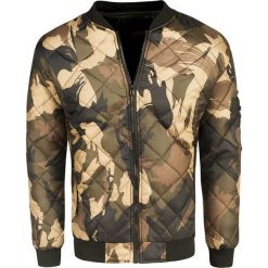 Kurtka męska bomber brązowa Recea. Pomarańczowe kurtki męskie Recea, xl, moro, z poliesteru, eleganckie, bez kaptura. W wyprzedaży za 74,90 zł.