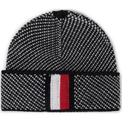 Czapka TOMMY HILFIGER - Corporate Intarsia Beanie AM0AM05604 0GM. Czarne czapki męskie TOMMY HILFIGER, bez wzorów, z wełny. W wyprzedaży za 179,00 zł.