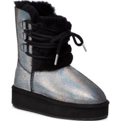 Buty EMU AUSTRALIA - Sorby Flatform Metalic W12067 Black Iridescent. Szare kozaki damskie EMU Australia, ze skóry, na niskim obcasie, bez zapięcia. Za 809,00 zł.