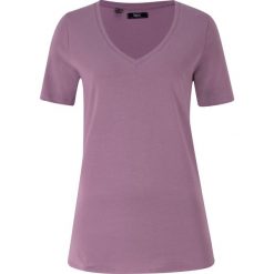 T-shirt z głębokim dekoltem w serek bonprix matowy lawendowy. Fioletowe t-shirty damskie bonprix, bez wzorów, z dekoltem w serek. Za 34,99 zł.