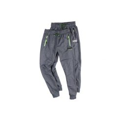 Spodnie męskie dresowe z kieszeniami, ze ściągaczami. Szare spodnie dresowe męskie TXM, z dresówki. Za 34,99 zł.