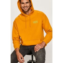 Levi's - Bluza. Żółte bluzy męskie Levi's®, s, z nadrukiem, z bawełny, z kapturem, bez rękawów, z kapturem. Za 329,90 zł.