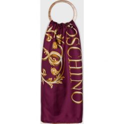Moschino - Chusta. Brązowe szaliki damskie MOSCHINO, z jedwabiu. W wyprzedaży za 299,90 zł.