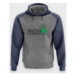 Bluza męska dwukolorowa Piątka dla każdego. Bluzy męskie MegaKoszulki, m, bez wzorów, z kapturem, bez rękawów. Za 114,90 zł.