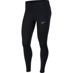 Legginsy Nike Racer Tight W Czarne. Czarne spodnie damskie Nike, z nadrukiem, do biegania. Za 149,99 zł.
