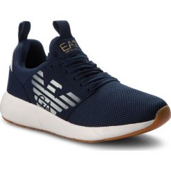 Sneakersy EA7 EMPORIO ARMANI - X8X023 XCC05 00285 Navy. Niebieskie półbuty damskie EA7 Emporio Armani, na co dzień, bez wzorów, ze skóry ekologicznej, klasyczne, bez obcasa, na płaskiej podeszwie, bez zapięcia. W wyprzedaży za 549,00 zł.