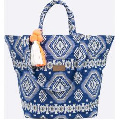 Seafolly - Torebka. Niebieskie torebki klasyczne damskie marki Seafolly, w paski, z bawełny, casualowe, na ramię, duże, bez dodatków. W wyprzedaży za 239,90 zł.