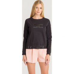 BLUZA Elisabetta Franchi MOVES. Czarne bluzy damskie z nadrukiem, z bawełny. Za 579,50 zł.