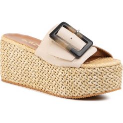 Espadryle QUAZI - QZ-58-04-000657 103. Brązowe espadryle damskie QUAZI, z aplikacjami, ze skóry, bez obcasa, na obcasie. W wyprzedaży za 219,00 zł.