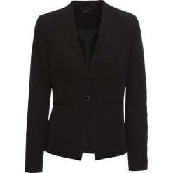 Żakiet bonprix czarny. Czarne żakiety damskie bonprix, bez wzorów. Za 109,99 zł.