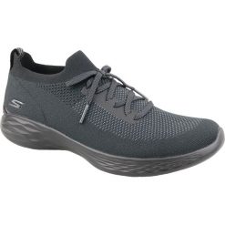 Skechers You Shine Trainers 14957-BKGY. Czarne buty sportowe damskie Skechers, bez wzorów, z tkaniny, sportowe. W wyprzedaży za 139,99 zł.