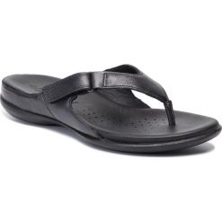 Japonki ECCO - Flash 24073351383 Black Dark Shadow Metallic. Czarne klapki damskie ecco, bez wzorów, ze skóry, bez obcasa. W wyprzedaży za 339,00 zł.