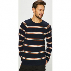 Review - Sweter. Niebieskie swetry klasyczne męskie marki Review, s, z bawełny, z okrągłym kołnierzem. W wyprzedaży za 139,90 zł.