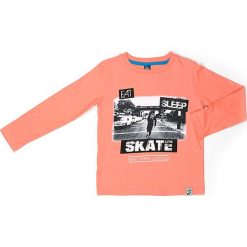 Koszulka w kolorze pomarańczowym. Brązowe t-shirty chłopięce z długim rękawem Street Monkey, z bawełny. W wyprzedaży za 39,95 zł.
