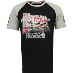 Koszulka "Julido" w kolorze czarnym. Czarne koszulki męskie Geographical Norway Men, m, z nadrukiem, z bawełny, z okrągłym kołnierzem, bez rękawów. W wyprzedaży za 64,95 zł.
