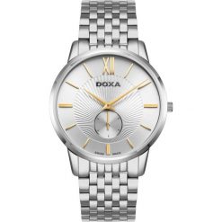 PROMOCJA ZEGAREK DOXA Slim Line D155SST. Szare zegarki męskie marki DOXA, ze stali. W wyprzedaży za 1330,00 zł.