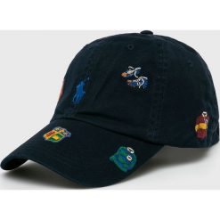 Polo Ralph Lauren - Czapka. Niebieskie czapki męskie Polo Ralph Lauren, z haftami, z bawełny. W wyprzedaży za 179,90 zł.