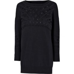 Sweter bonprix czarny. Czarne swetry damskie marki bonprix, bez wzorów, bez rękawów, bez kaptura. Za 109,99 zł.