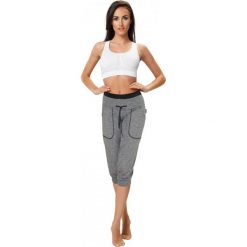 Gwinner Spodnie Loose Sport Capri III CLIMAline melanż r. L. Szare spodnie sportowe damskie marki Gwinner, l, melanż. Za 76,38 zł.