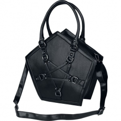 Banned Alternative Evocation Torebka - Handbag czarny. Czarne torebki klasyczne damskie Banned Alternative, w paski. Za 199,90 zł.