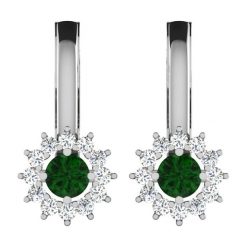 Złote kolczyki-wkrętki z diamentami i syntetycznymi szmaragdami. Szare kolczyki damskie Art of Diamond & Co., z diamentem, złote. W wyprzedaży za 1385,95 zł.
