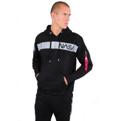 Bluza Alpha Industries NASA RS 198313-03. Czarne bluzy męskie Alpha Industries, m, bez wzorów, bez kołnierzyka, bez rękawów, bez kaptura. Za 247,99 zł.