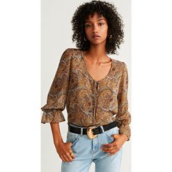 Mango - Bluzka Boho. Pomarańczowe bluzki damskie Mango, m, z poliesteru, boho. Za 139,90 zł.
