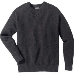 Sweter Regular Fit bonprix antracytowy melanż. Szare swetry klasyczne męskie bonprix, l, melanż, z dzianiny. Za 89,99 zł.